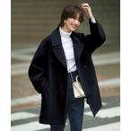 ピーコート pコート ＩＥＤＩＴ　メルトンライクカットソーでらくちんな　こなれシルエットの洗練Ｐコート「ネイビー」 レディース