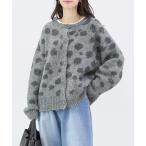 カーディガン ダルメシアン柄ゆるニットカーディガン レディース