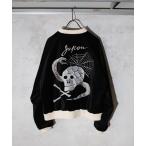 ショッピングブルゾン スカジャン 2AM 先行発売 THRIFTY LOOK スリフティルック / SKULL SOUVENIR BLOUSON 刺しゅう ブルゾン ベロア