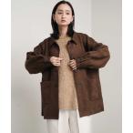 ショッピングスウェード コート アウター 「Bulue.」フェイクスウェードシャツジャケット レディース