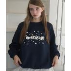 トレーナー スウェット ボタンデコパフスウェット/button deco puff sweatshirt レディース