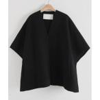 ポンチョ ハーフスリーブ ノーボタンポンチョ レディース