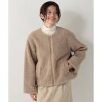 コート アウター ボアノーカラージャケット レディース