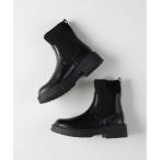 ブーツ 「HONEYSUCKLE ROSE」サイドゴアミドルブーツ ニット素材 ボリュームソール おしゃれ レディース