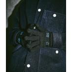 手袋 ステッチ裏毛ニット編みグローブ メンズ