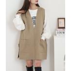 ベスト ジレ アクリルナイロンウールVネックロングニットベスト レディース