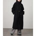 コート アウター ニットモッサ スタンドカラーロングコート レディース