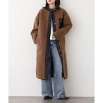 コート アウター ボンディングボア ロングコート レディース