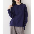 tシャツ ダブルガーゼ ポケット付き長袖Tシャツ レディース