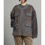 ショッピングレトロ ブルゾン アウター ボアコンビネーションブルゾン レディース