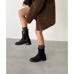 ブーツ El mar　レザーサイドゴアミドルブーツ レディース