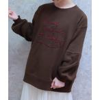 tシャツ ジップ裏起毛ロゴトレーナー レディース