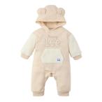 ベビー服 ロンパース 「Buddy Lee」あったか裏起毛×袖ボア　くま耳フード付き長袖カバーオール