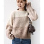 ニット セーター 「WEB限定」「手洗い可能」モヘヤ混 グラデーション ニット プルオーバー レディース