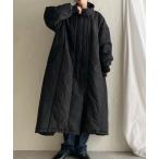 ダウンコート ダウンジャケット 中綿ロング丈Aラインスタンドカラー切替キルティングコート レディース