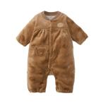 ベビー服 ロンパース あったかフリース　くま刺しゅうカバーオール