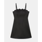 ワンピース サテン スカラップ ミニ ドレス