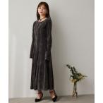 ショッピングマキシ ワンピース 「沖田愛加さんコラボ/選べる着丈」ベロアキリカエラインワンピース621570