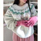 ショッピングノルディック ニット セーター ノルディックボリュームニットプルオーバー レディース