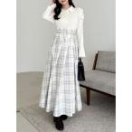 ワンピース シャツカラーコルセットタック