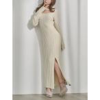 ワンピース デコルテニットワンピース