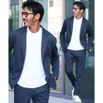 ショッピングカジュアル セットアップ 「セットアップ」テーラードジャケット＆スリムテーパードパンツ カジュアルスーツ 上下セット メンズ