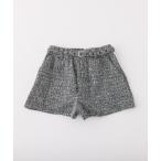 パンツ ベルト付きツイードショートパンツ レディース