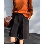 ショッピングハーフパンツ パンツ ウール調きれいめハーフパンツ レディース