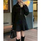 ワンピース ティアードペプラムワンピース 秋服 冬服