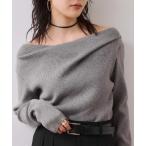 ニット セーター もちもちドレープリブニットトップス レディース