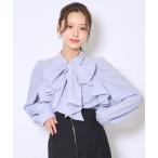 ショッピングケープ ブラウス シャツ ビジューボタンフリルケープ長袖ブラウス レディース
