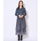 ワンピース プリーツレイヤードワンピース