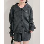 カーディガン 「setupでも着れる！」襟付きプレート ニットカーディガン レディース