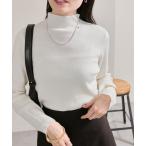 ニット セーター プレート付きハイネックニット レディース