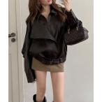 レザージャケット ライダース イレギュラー合成皮革ジャケット レディース