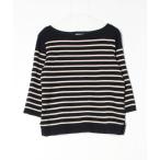 ショッピングアーメン 「ARMEN」 ボーダー柄長袖ニット - ブラック メンズ