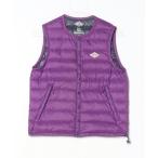 「DANTON」 ワンポイントダウンベスト 34 パープル レディース