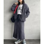 スカート 「THOUSAND MILE/サウザンド マイル」 ニットフリース フロントジップタイトスカート