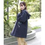ショッピングスーパーセール コート アウター ウールレーヨンダブルフェイスフーディコート レディース