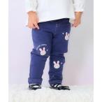 ベビー うさぎ刺しゅう　裏起毛カットレギパン