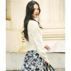 カーディガン ファーコンビ ケーブルカーディガン レディース