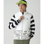  лучший жилет [PEARLY GATES]..× флис одна сторона ворсистый с хлопком полный Zip выше лучший [ Street цветочный принт ] мужской 