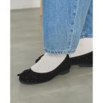 バレエシューズ パンプス ラメドット ベルベット フラット バレエシューズ