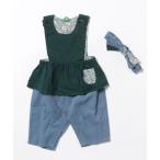 サロペット オーバーオール ヘアバンド＆オーバーオールセット キッズ 子供服 女の子