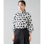 ショッピングローズ ブラウス シャツ オールドローズプリントハイネックブラウス レディース