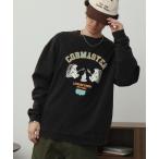 トレーナー スウェット 「COBMASTER/コブマスター」裏毛 パウダー加工 焚火クマ カレッジデザイン クルーネック スウェット メンズ レディー