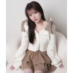 ショッピングリボン ニット セーター 2wayリボンジュエルニット レディース