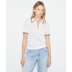 ショッピングモノグラム tシャツ Tモノグラム コットン ポインテール ジップポロシャツ レディース