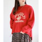 トレーナー スウェット 変形裏毛アニマルロゴドロストプルオーバー レディース