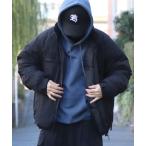 ダウンジャケット ダウン 2way フード付き ビッグシルエット スタンドカラー エコダウン ファイバーダウン ミリタリージャケット「Confirm」